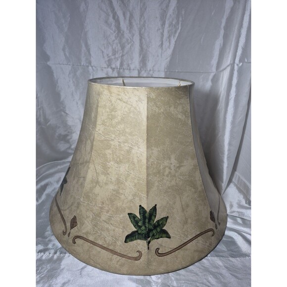 Springcrest Palm Leaf Faux Leather Lamp Shade 9X18x13 - Picture 1 of 16